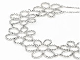 Silver Tone Floral Choker Necklace