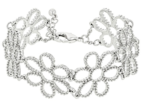 Silver Tone Floral Bracelet