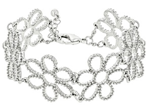 Silver Tone Floral Bracelet