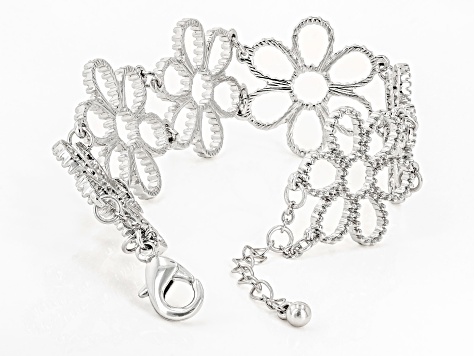 Silver Tone Floral Bracelet