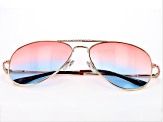 Pink & Blue Aviator Sunglasses