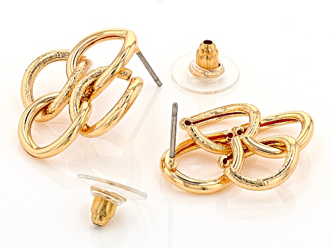 Gold Tone Set of 5 Earrings