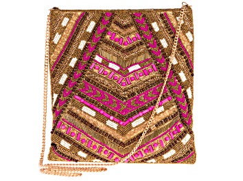 Y Pattern Clutch - Pink Front –