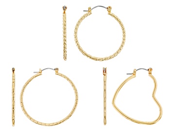 Picture of Gold Tone Set of Three Hoop Earrings