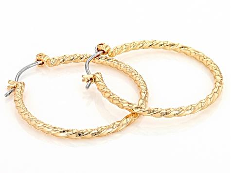 Gold Tone Set of Three Hoop Earrings