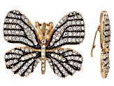 Crystal Gold Tone Butterfly Set of 2 Shoe Clips