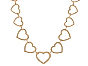 Gold Tone Heart Choker Necklace