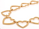 Gold Tone Heart Choker Necklace