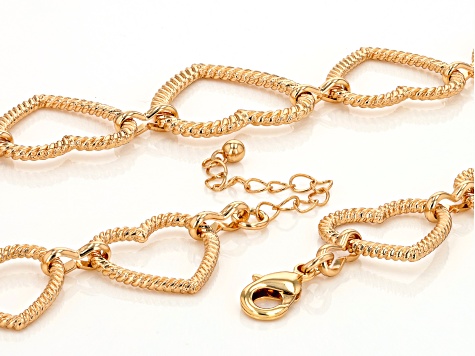 Gold Tone Heart Choker Necklace