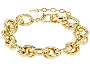 Gold Tone Link Statement Bracelet