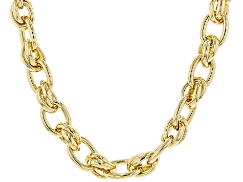 Gold Tone Link Statement Necklace