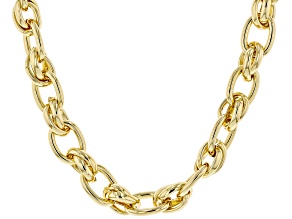 Gold Tone Link Statement Necklace