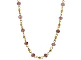 Burgundy Crystal Gold Tone 3 Piece Layered Necklace