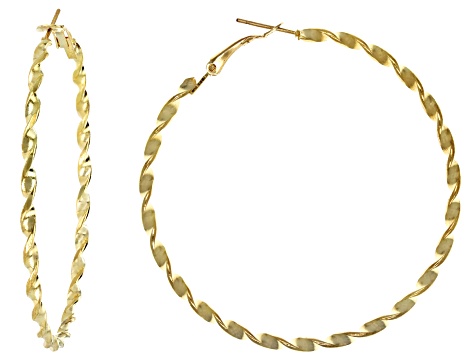 White Crystal Gold Tone Hoop and Stud Earrings Set of 6