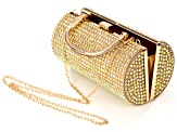 Crystal Beaded Gold Tone Clutch