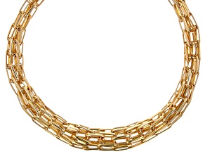 Gold Tone Cage Necklace