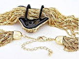 Gold Crystal Gold Tone Leopard Head Necklace