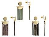 Gold Tone Set of 3 Tassel Earrings