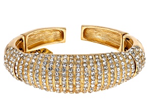 Crystal Gold Tone Cuff Bracelet