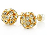 White Crystal Tri-Color Tone Set of 3 Stud Earrings