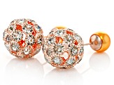 White Crystal Tri-Color Tone Set of 3 Stud Earrings