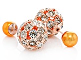 White Crystal Tri-Color Tone Set of 3 Stud Earrings