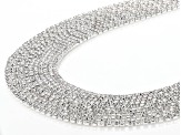 White Crystal Silver Tone Necklace & Earring Set