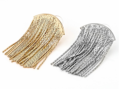 Gold & Silver Tone Set of 2 Tassel Earrings