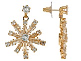 White Crystal Tri-Color Tone Set of 3 Snowflake Earrings