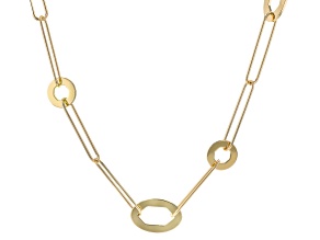 Gold Tone Multi-Shaped Paperclip Necklace