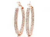 White Crystal, Gold, Silver & Rose Gold Inside Out Hoop Earrings