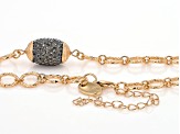 Hematine Color Crystal Gold Tone Station Necklace & Bracelet Set