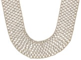 White Crystal Gold Tone Collar Necklace