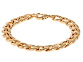 Gold Tone Curb Chain Necklace & Bracelet Set