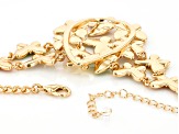 Multi-Color Enamel Gold Tone Butterfly Necklace & Earring Set