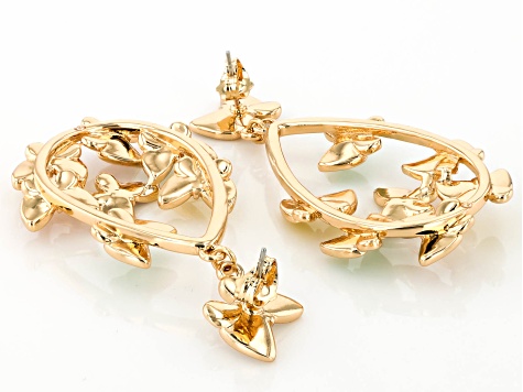 Multi-Color Enamel Gold Tone Butterfly Necklace & Earring Set