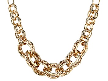 Picture of Gold Tone Textured Link Necklace