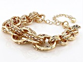 Gold Tone Textured Link Bracelet