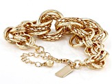 Gold Tone Textured Link Bracelet
