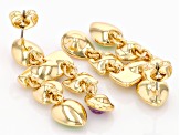 Multi-Color Crystal Gold Tone Earrings