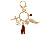 Multi-Color Crystal Gold Tone Charm Key Chain