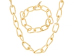 Crystal Gold Tone Link Necklace & Bracelet Set - OPC1687 | JTV