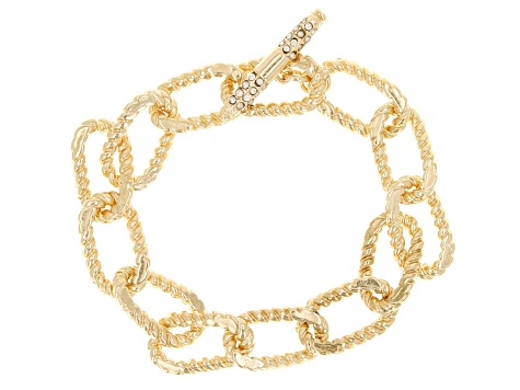 Crystal Gold Tone Link Necklace & Bracelet Set - OPC1687 | JTV