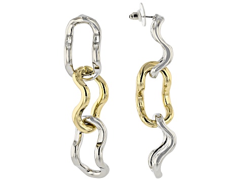 Two Tone Link Necklace & Earring Set - OPC1697 | JTV