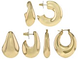 Gold Tone Set of 3 Hoop Earrings