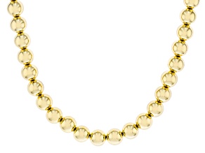 White Crystal Accent Gold Tone Ball Necklace