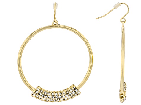 Pave White Crystal Tri-Tone Set of 3 Hoop Earring