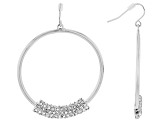 Pave White Crystal Tri-Tone Set of 3 Hoop Earring