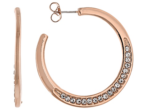 White Crystal Tri-Tone Set of 3 Hoop Earrings