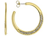 White Crystal Tri-Tone Set of 3 Hoop Earrings
